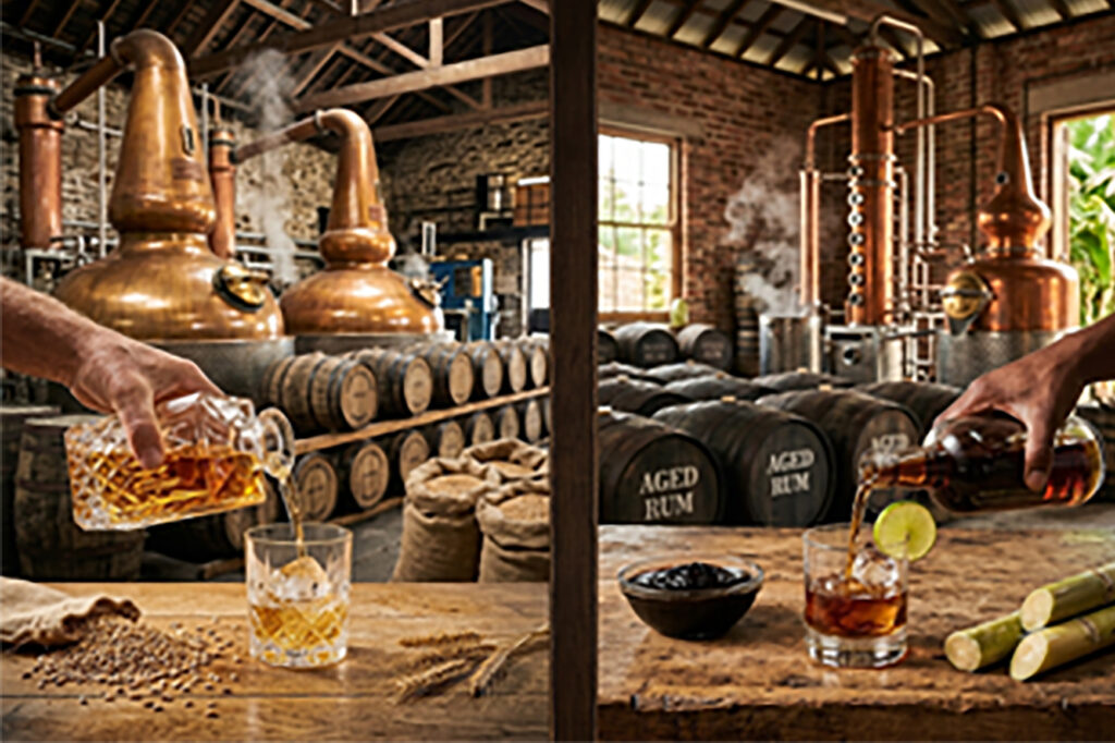 Whisky vs rum differences in taste and ingredients