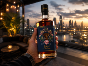 Indralok Indian Whisky served in a whisky glass with a smooth amber finish