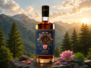 Indralok Indian Whisky bottle displayed with elegant whisky presentation